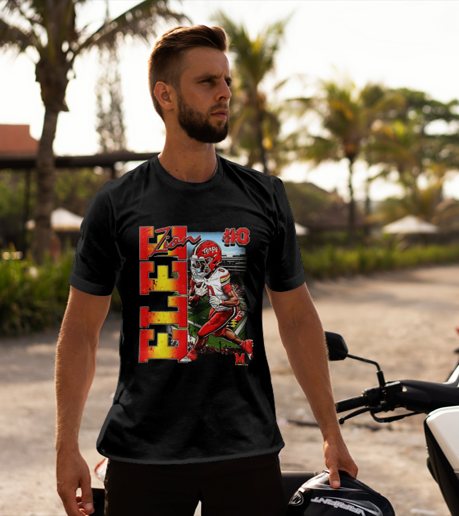 Zion #0 Maryland Terrapins NCAA Football Player Caricature T-Shirt