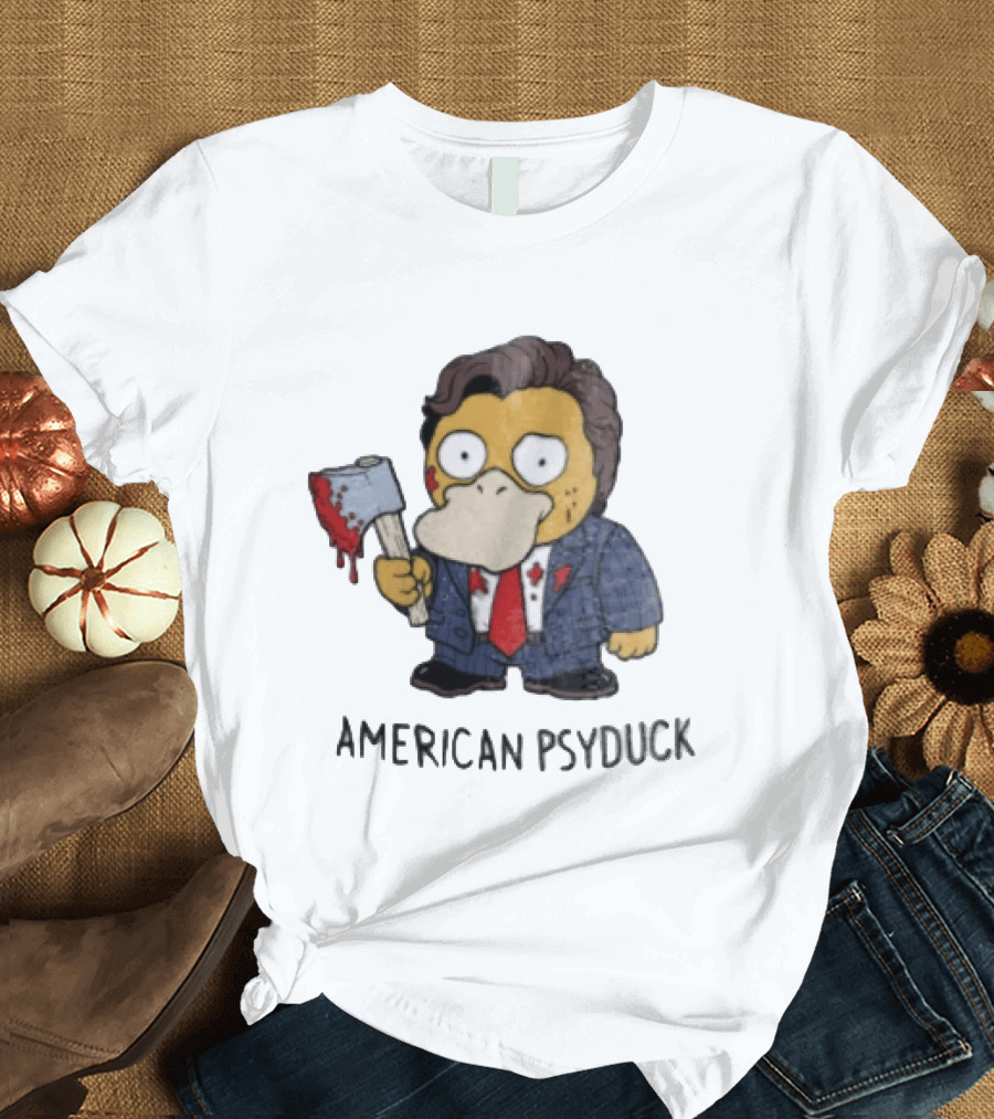 American Psyduck Pokemon Meets Patrick Bateman American Psycho Humor T-Shirt