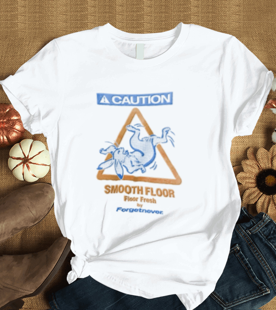 Caution Smooth Floor Forgetnever Rabbit Falling T-Shirt