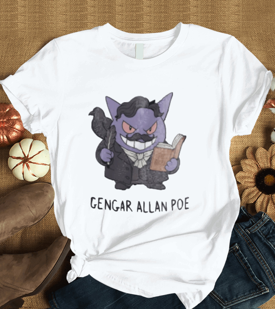 Gengar Allan Poe The Raven Literary Mashup T-Shirt