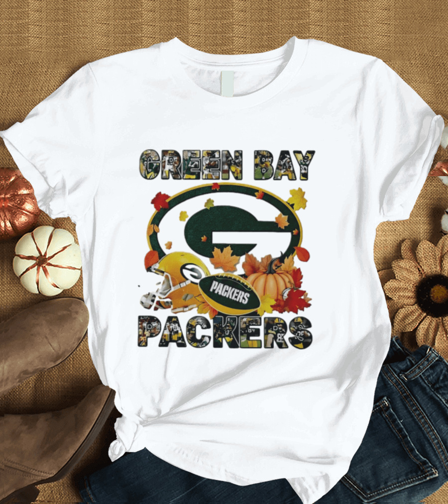 Green Bay Packers Football Fall Pumpkin Autumn 2026 Halloween T-Shirt