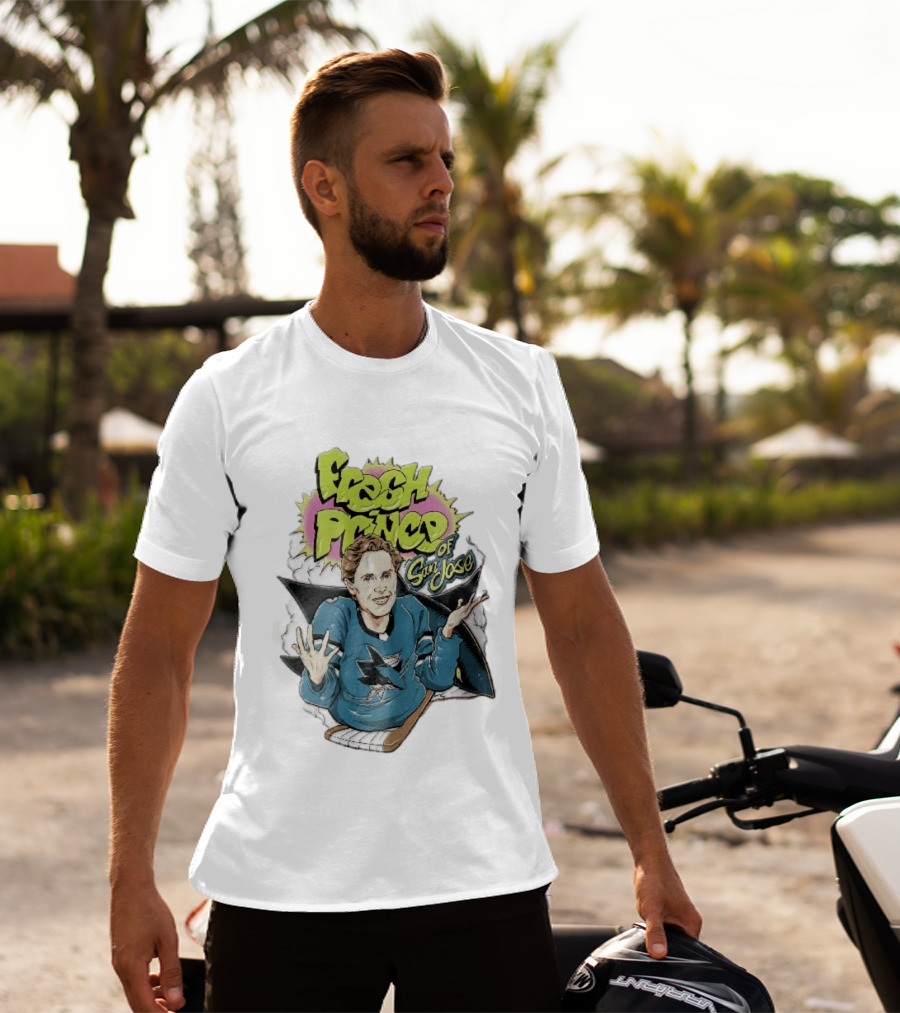San Jose Sharks NHL Fresh Prince Cartoon Caricature Teal Hockey Jersey T-Shirt