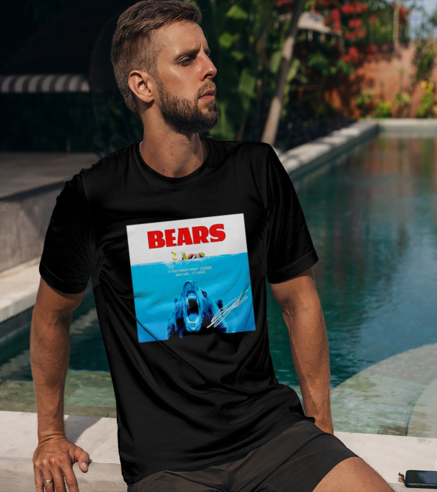 BEARS Caleb Williams Green Bay Packers Player Swimming Bear If You Forgot What Terror Was Like It's Back Chicago Bears T-Shirt