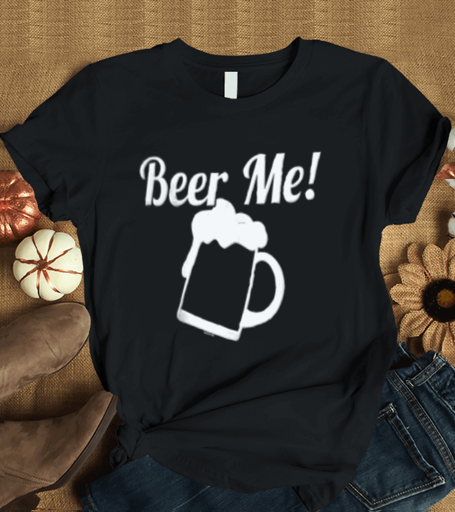 Beer Me Drinking Novelty Black Cotton T-Shirt