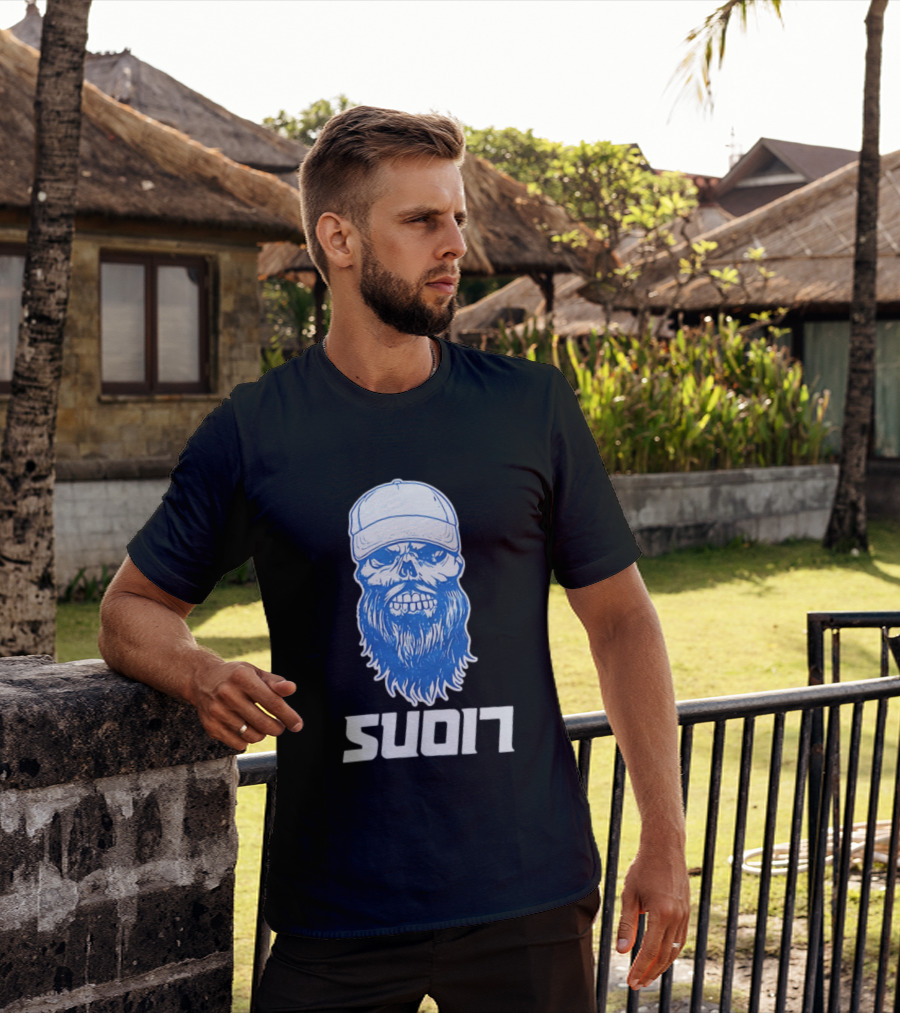 Luke Combs Skull Cap Beard Detroit Lions SUD17 T-Shirt