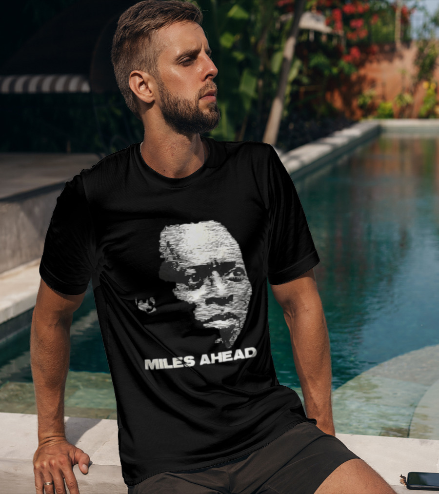 Miles Ahead Face Close Up Horizontal Lines T-Shirt