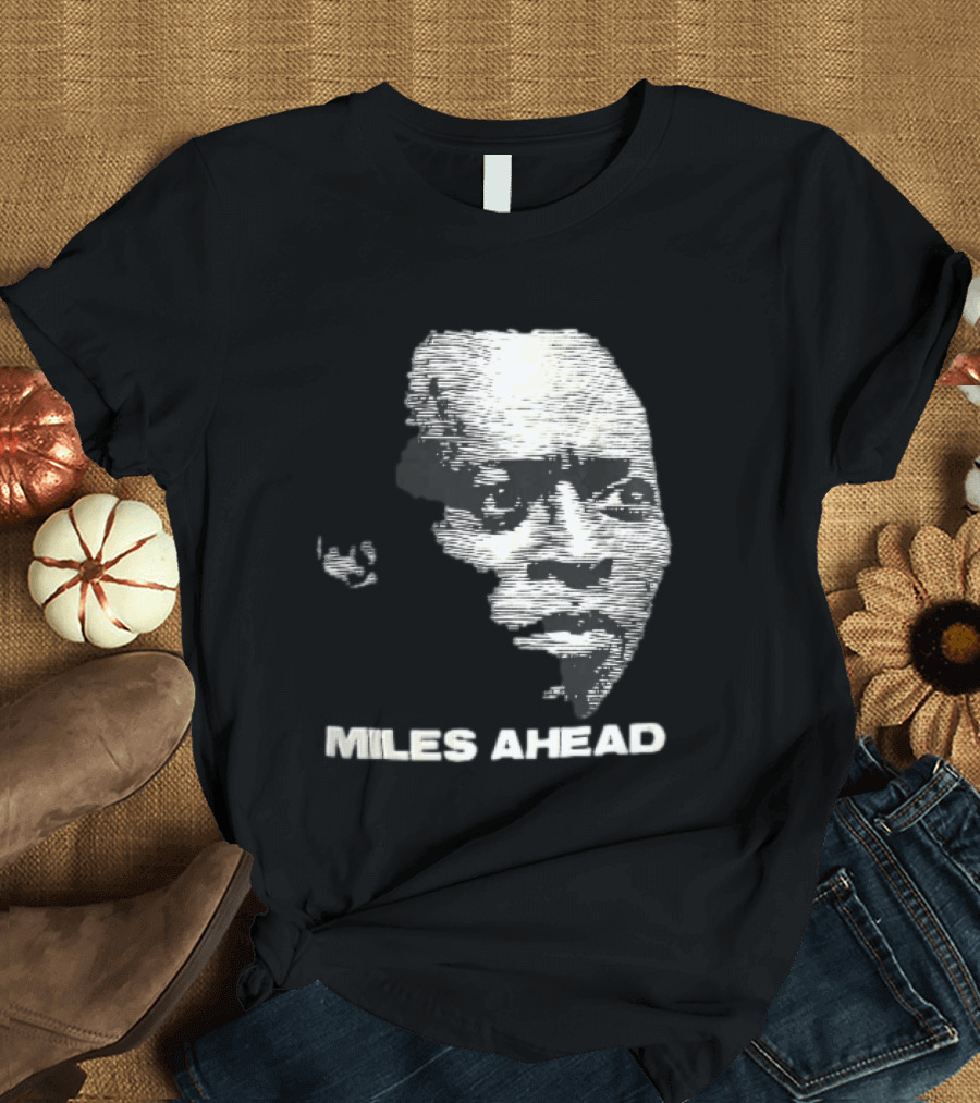 Miles Ahead Face Close Up Horizontal Lines T-Shirt
