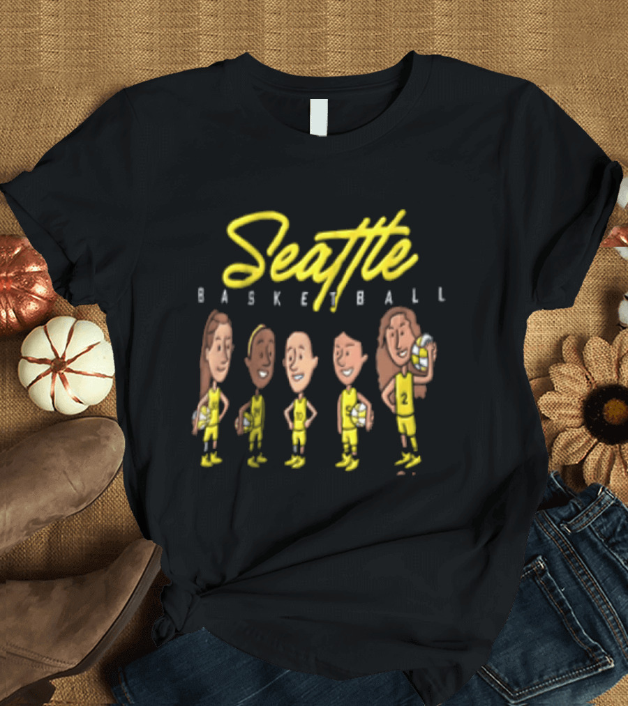 Seattle Basketball Players Cartoon WNBA 2026 T-Shirt