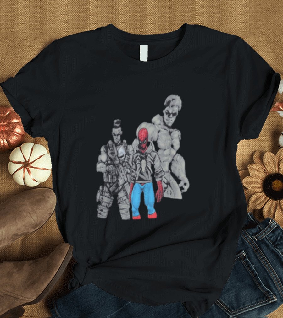 Spider Man The Punisher Hulk Brand New Day Heroes T-Shirt