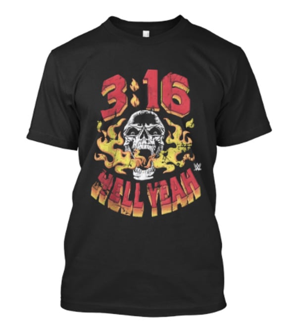 Steve Austin Stone Cold 3 16 Skull Flaming Hell Yeah WWE T-Shirt
