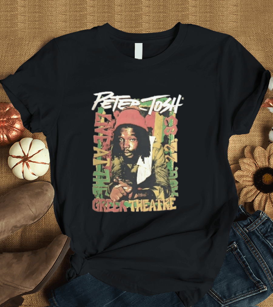 Peter Tosh Live At The Greek Theatre Aug 22 83 Rastafarian Dreadlocked Musician T-Shirt