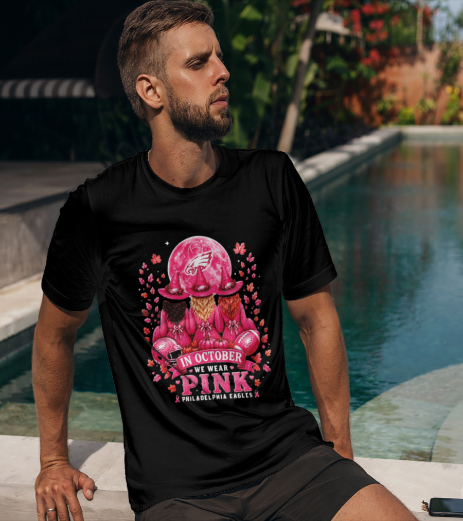 Philadelphia Eagles In October We Wear Pink Witches 2026 T-Shirt