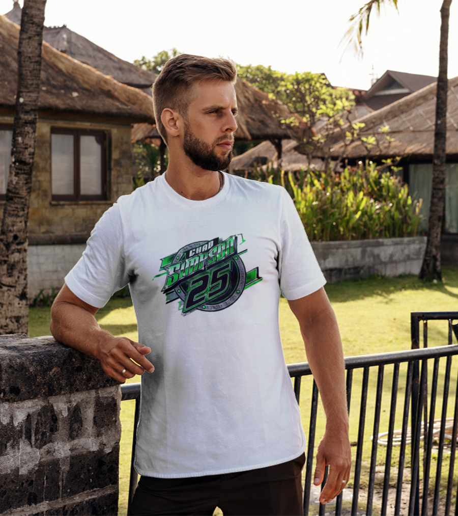 Chad Simpson 25 Deuce Nickel Racing Green Black Christian Series T-Shirt