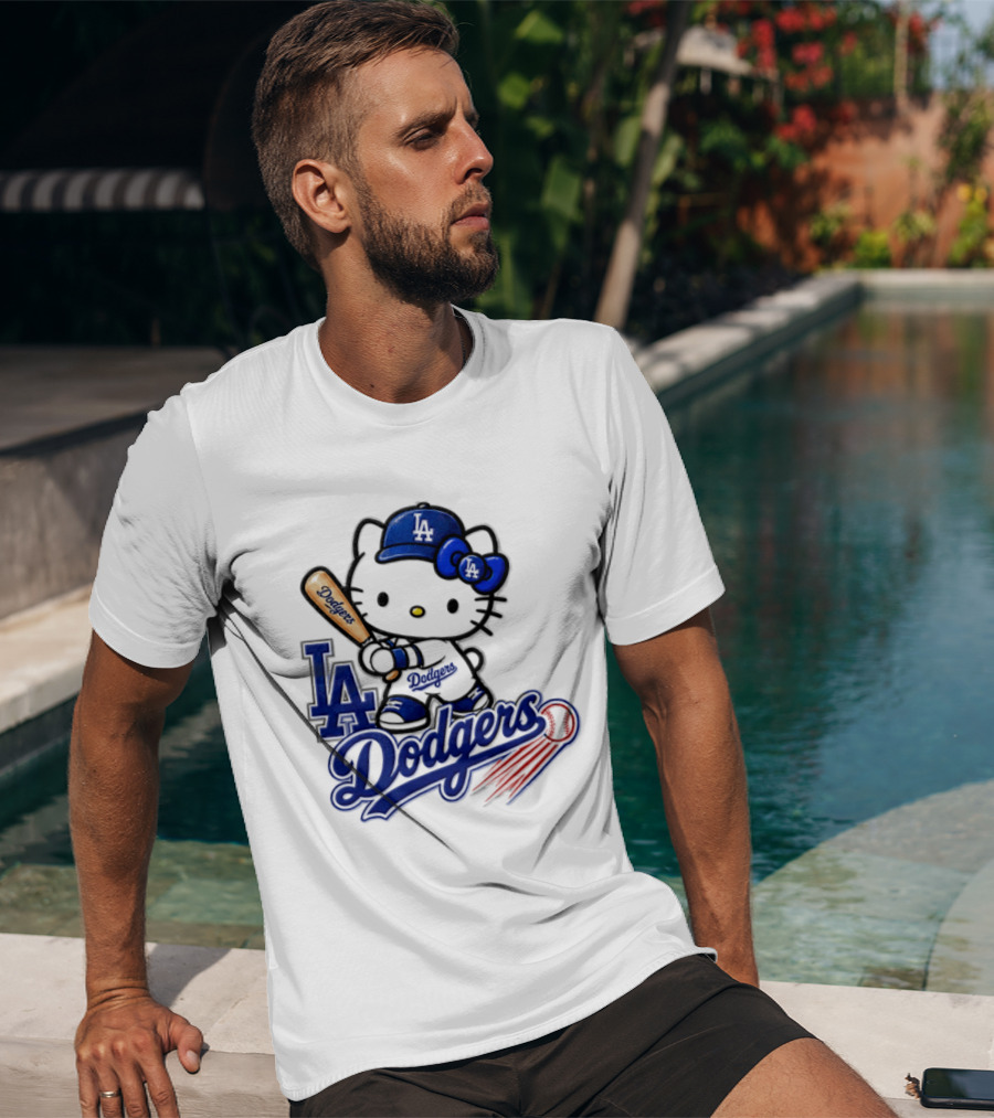 Hello Kitty Los Angeles Dodgers 2026 MLB Baseball Collaboration T-Shirt