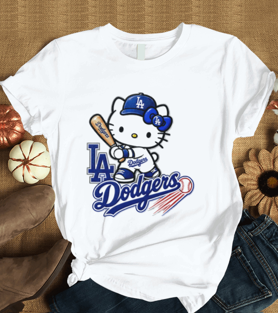 Hello Kitty Los Angeles Dodgers 2026 MLB Baseball Collaboration T-Shirt