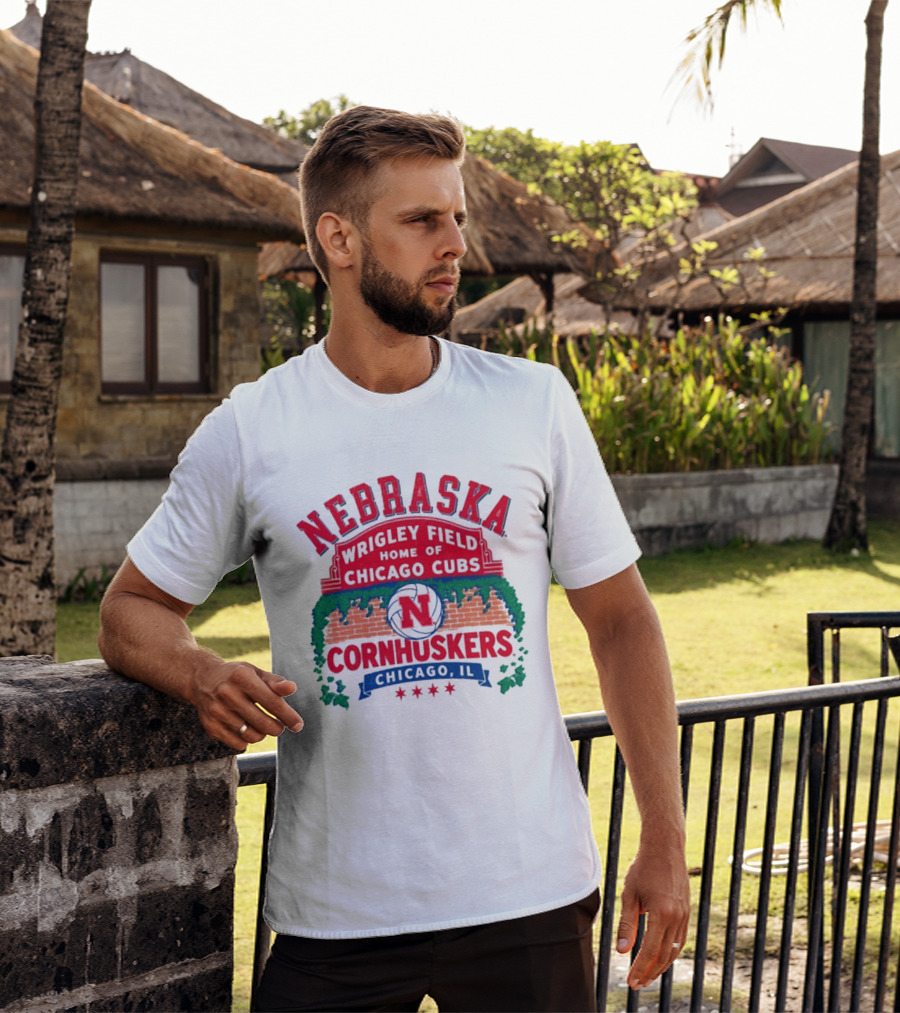 Nebraska Cornhuskers Volleyball Wrigley Field Home Of Chicago Cubs 2026 Chicago IL T-Shirt