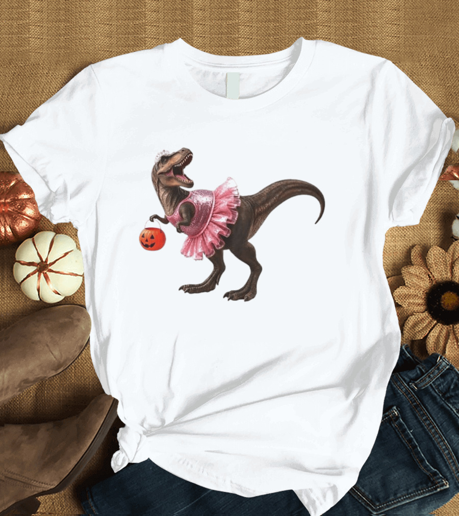 Trick Or Treat Rex Princess Tutu Halloween T-Shirt