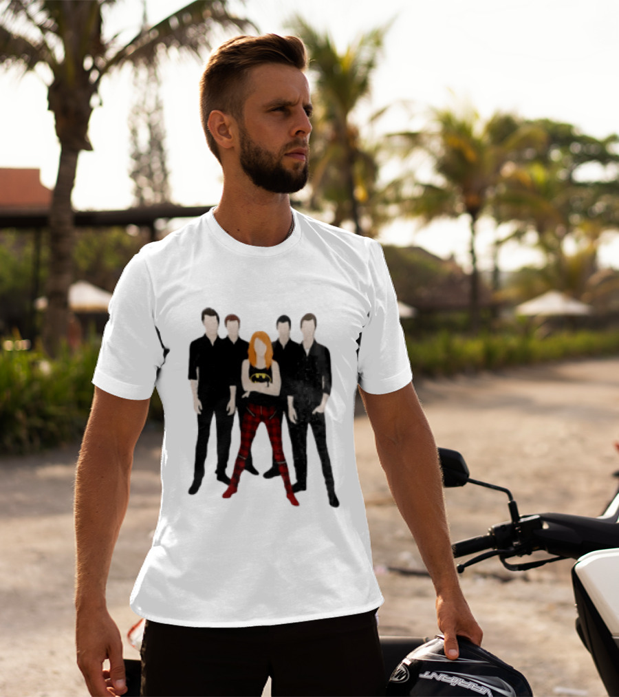 Vector Alternative Rock Band With Bat Symbol And Checkered Pants T-Shirt