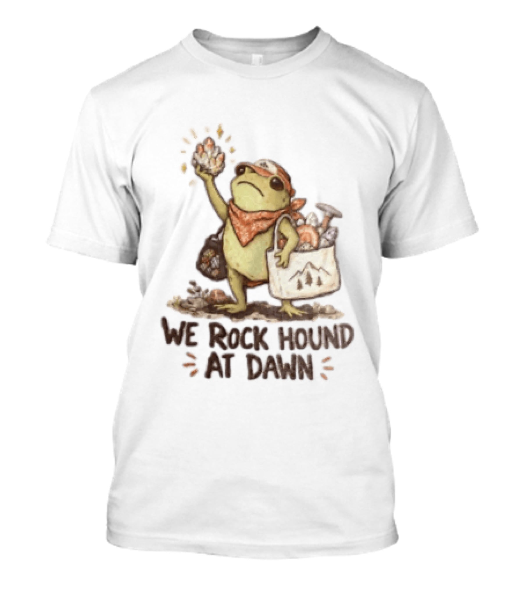 We Rock Hound At Dawn Frog With Crystal Collection Adventure T-Shirt