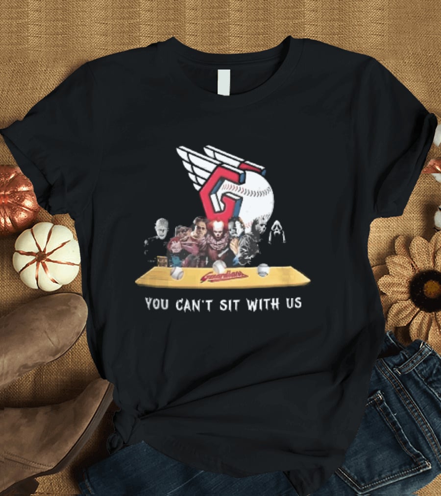 Cleveland Guardians MLB You Can't Sit With Us Horror Characters Baseball T-Shirt