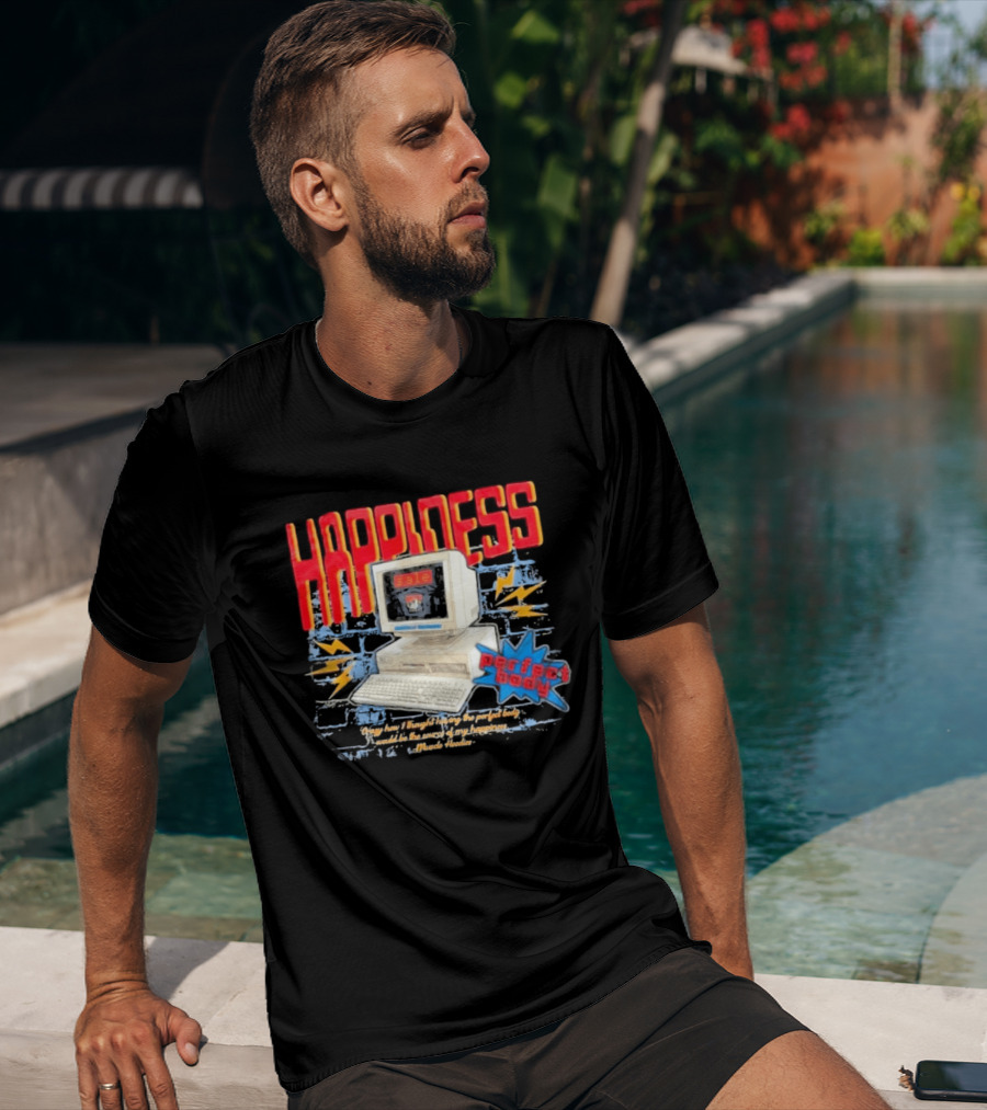Happiness Perfect Body Retro Computer Lightning Bolts T-Shirt