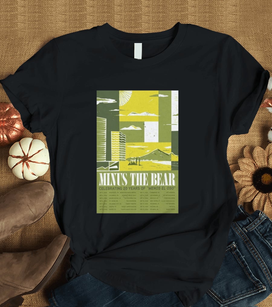 Minus The Bear Celebrating 20 Years Of Menos El Oso 2026 US Tour Dates T-Shirt