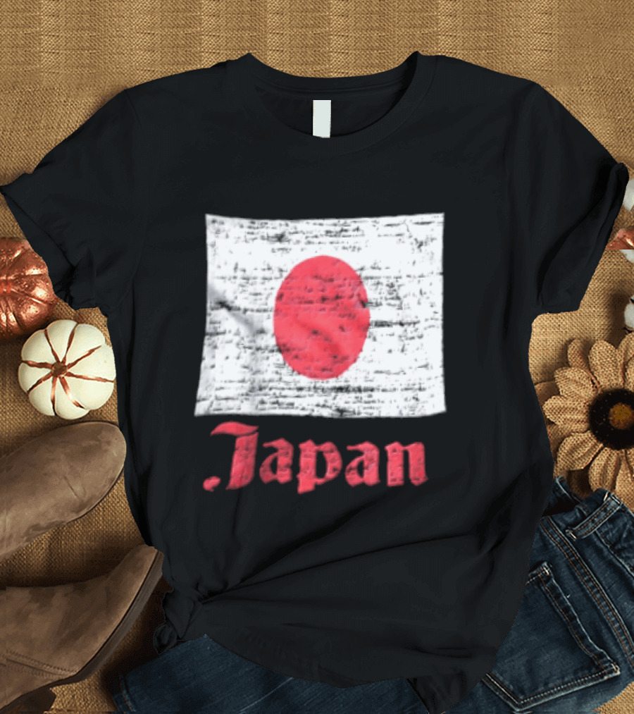 Japan Flag Distressed Style Red Dot Vintage Look T-Shirt