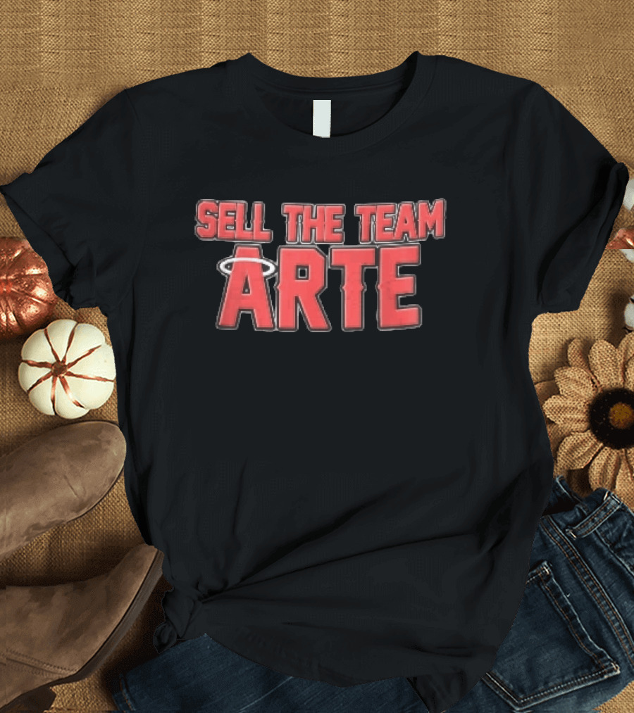 Sell The Team Arte Los Angeles Angels MLB Red Block Halo T-Shirt