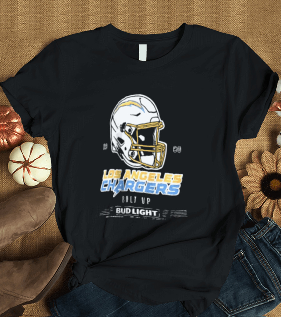 Los Angeles Chargers Bolt Up Bud Light Football 1960 T-Shirt