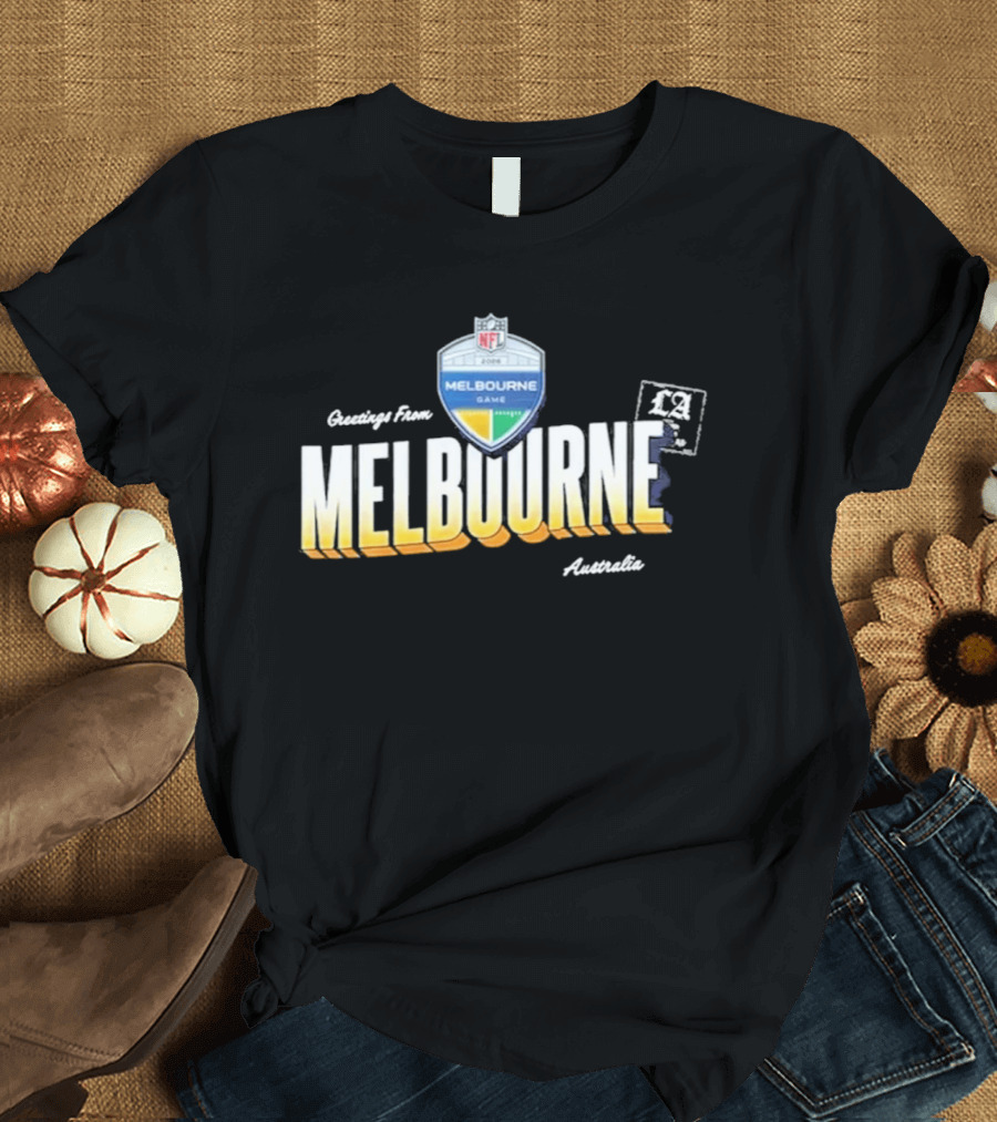 Los Angeles Rams NFL Melbourne Australia Game 2026 Greetings T-Shirt