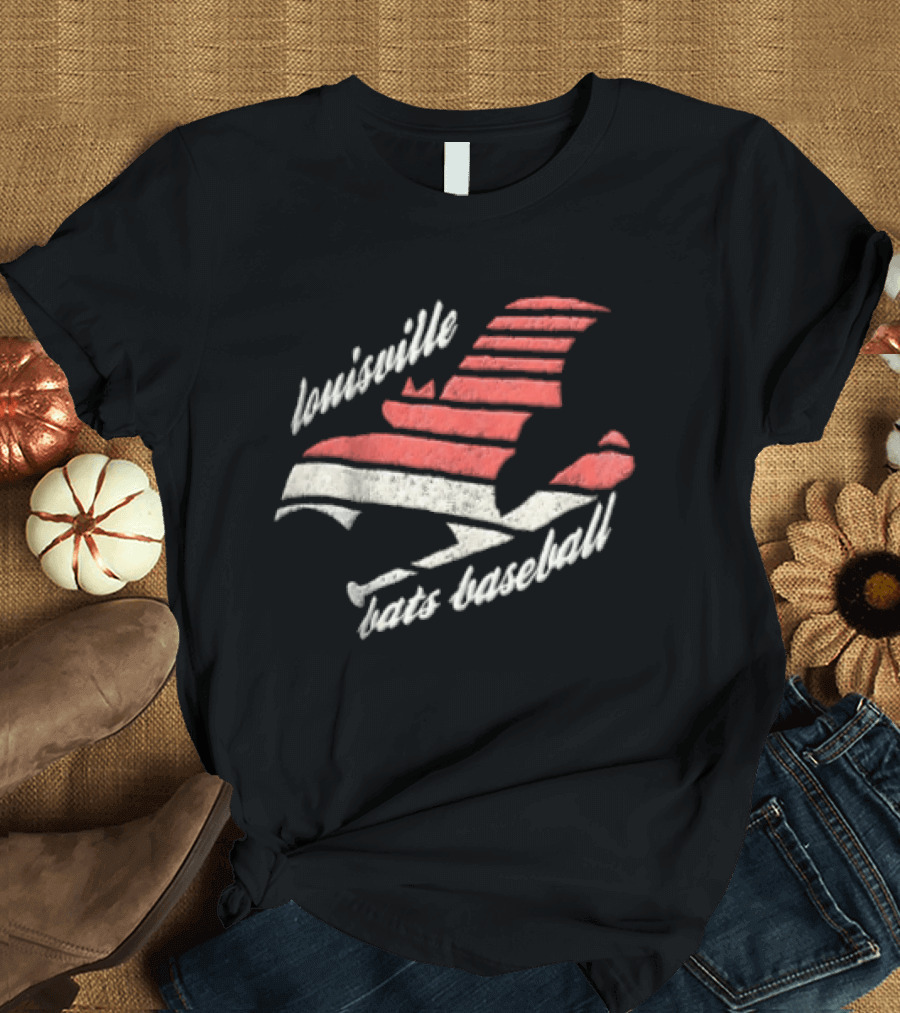 Louisville Bats Baseball Team Striped Bat Design MiLB T-Shirt