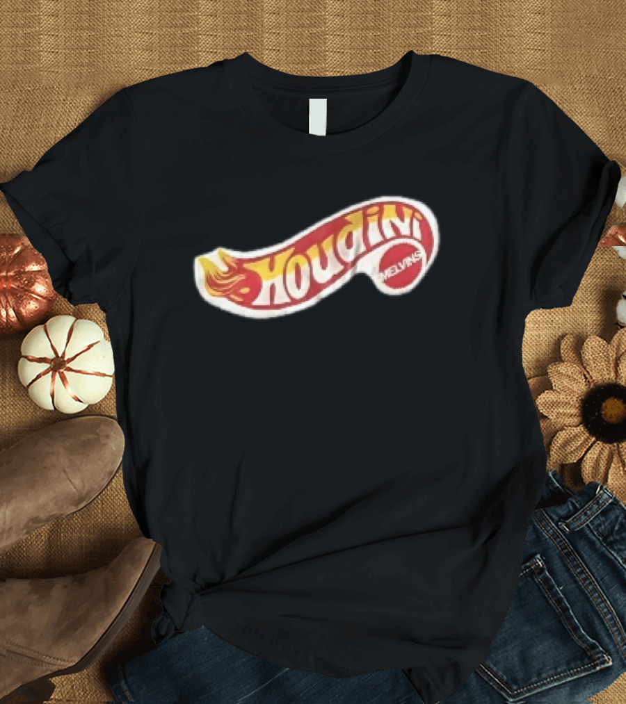 Melvins Houdini Red Yellow Flame Racing Toy Swoosh T-Shirt