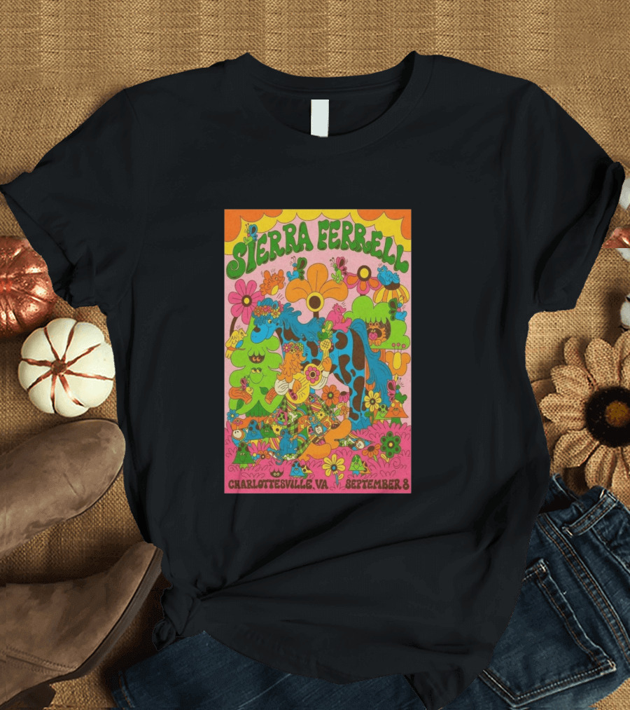 Sierra Ferrell Concert September 8 Charlottesville VA Psychedelic Floral T-Shirt