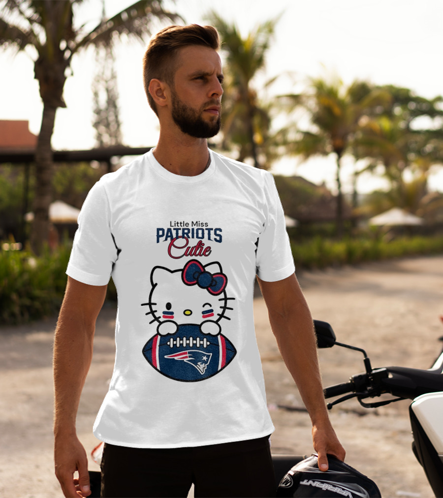 Little Miss Patriots Cutie Hello Kitty Football T-Shirt