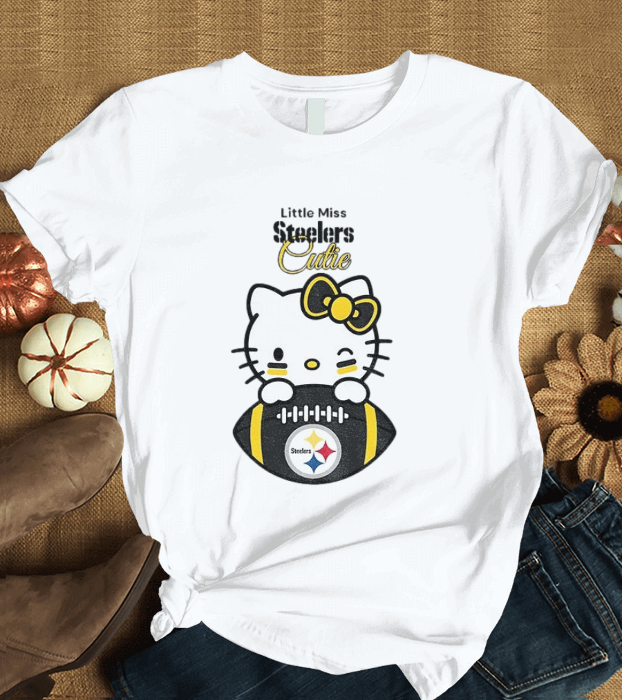 Hello Kitty Little Miss Steelers Cutie Football T-Shirt