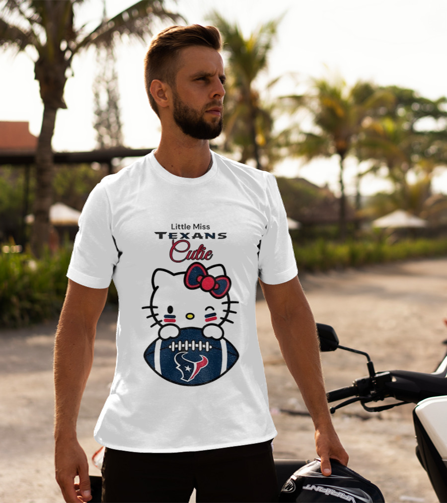 Little Miss Texans Cutie Hello Kitty Football T-Shirt