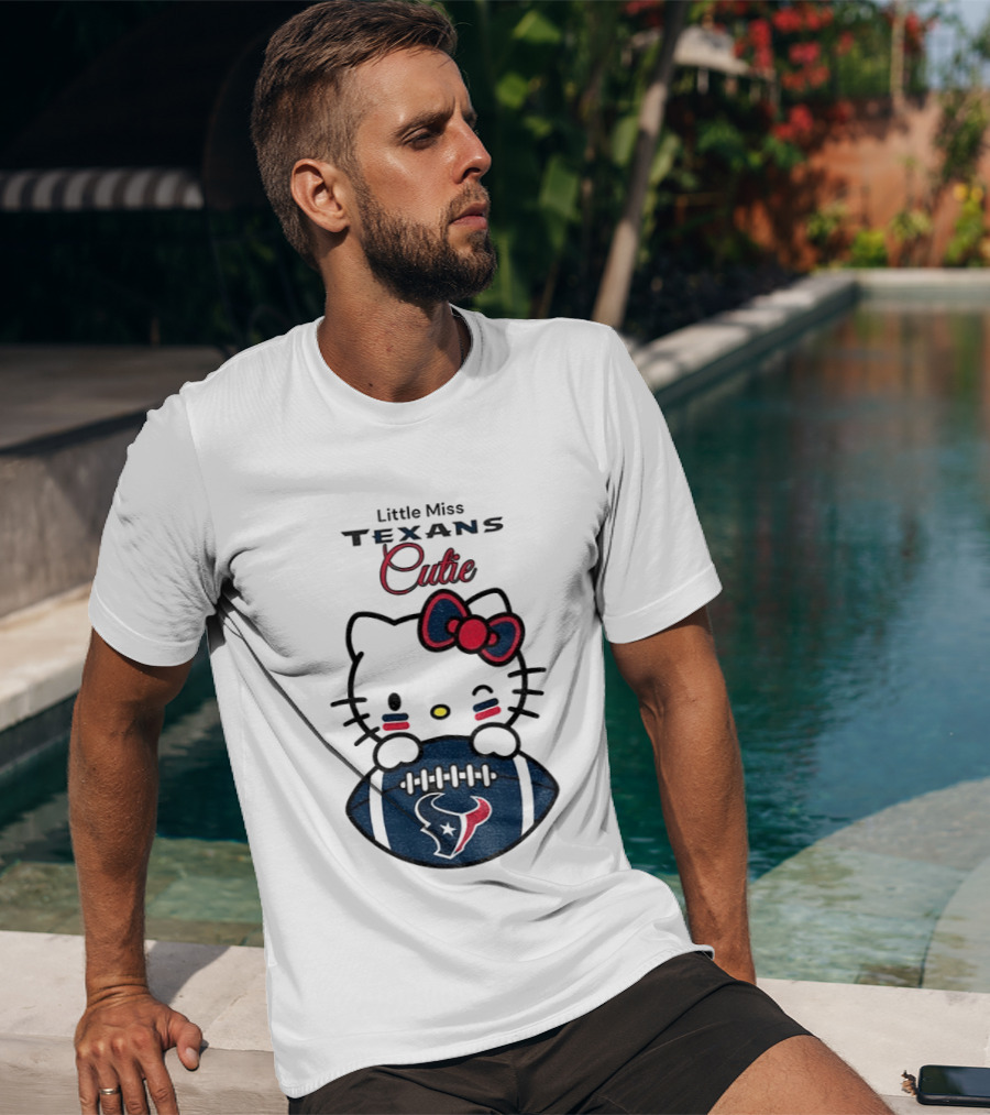 Little Miss Texans Cutie Hello Kitty Football T-Shirt