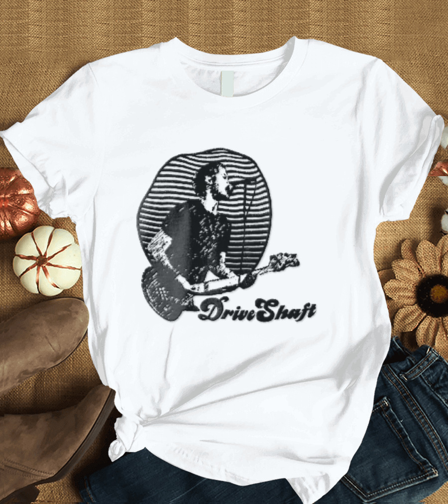 Drive Shaft Bassist Microphone Striped Halftone T-Shirt