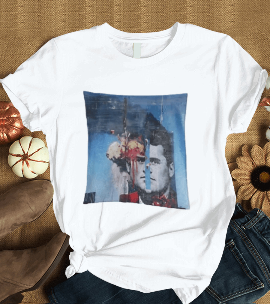 Explosion Face Collage Tower Crew Neck Short Sleeve T-Shirt