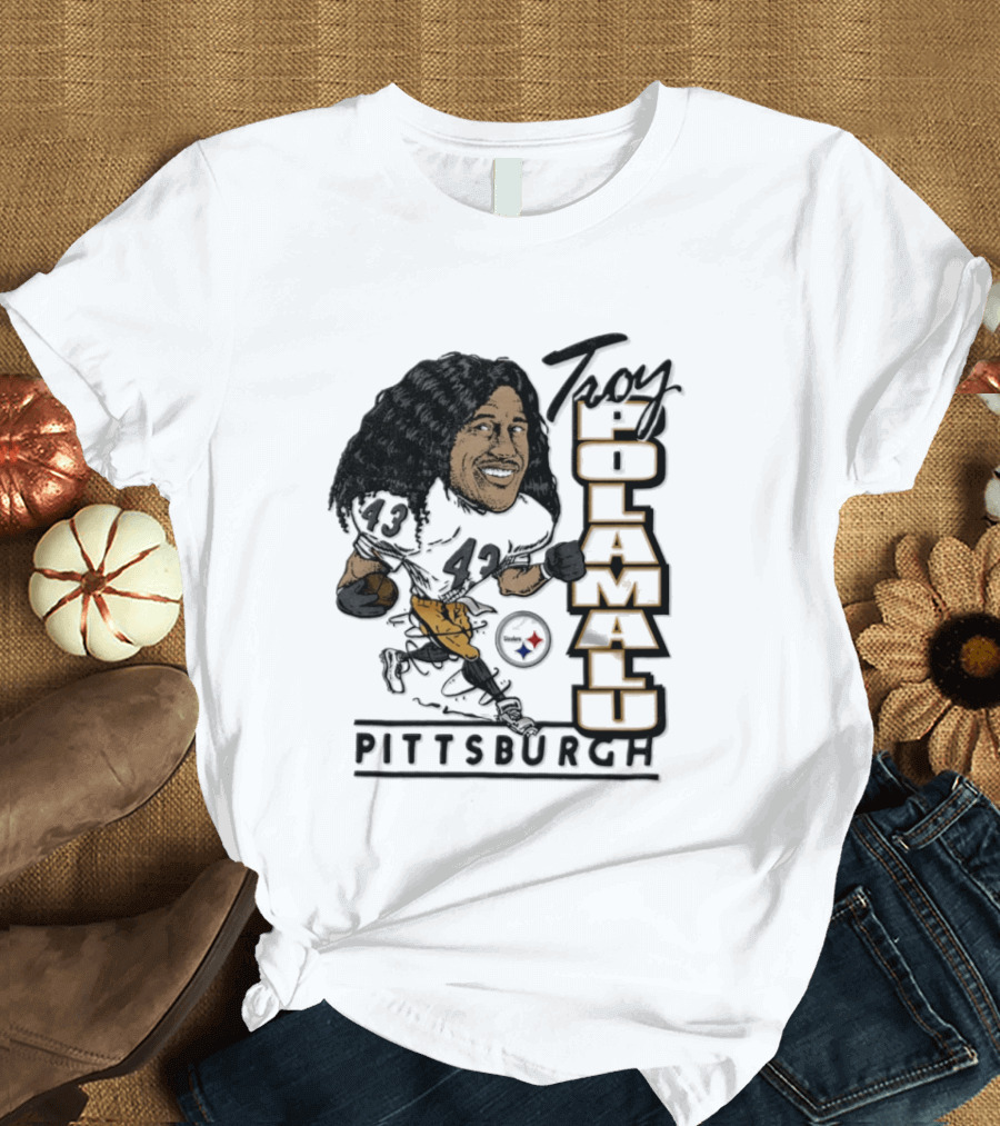 Troy Polamalu Pittsburgh Steelers 43 Caricature T-Shirt