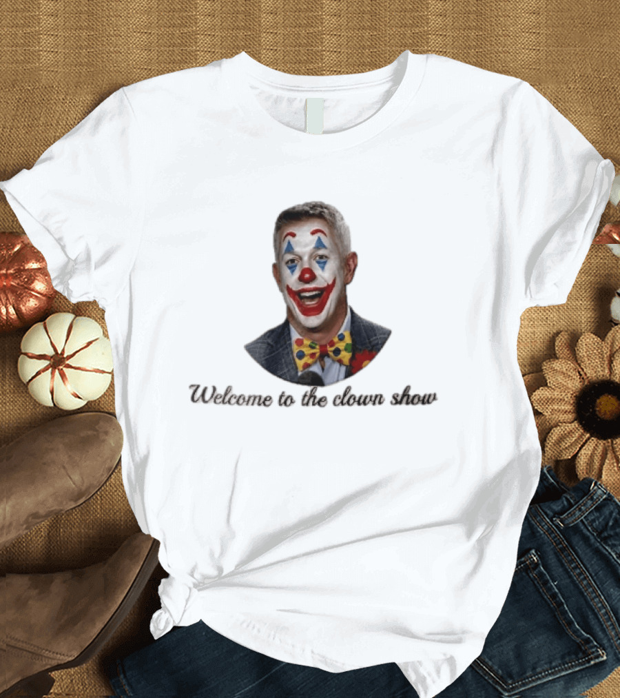 Welcome To The Clown Show Man Joker Makeup Bow Tie White T-Shirt