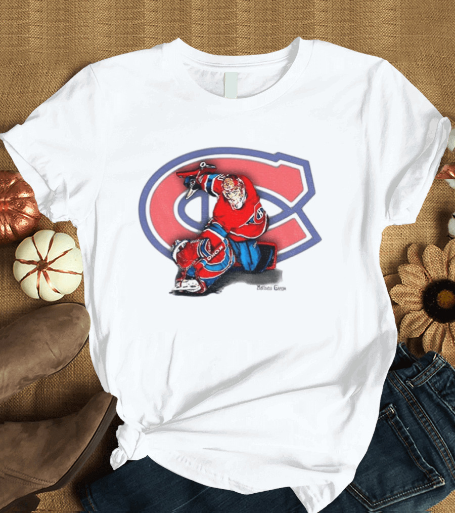 Montreal Canadiens Mathieu Garon NHL Hockey Goalie Player Image T-Shirt