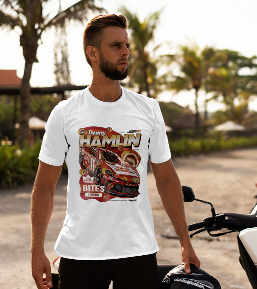 Denny Hamlin JGR 11 NASCAR King's Hawaiian Bites Cinnamon Red Camry Race Car T-Shirt