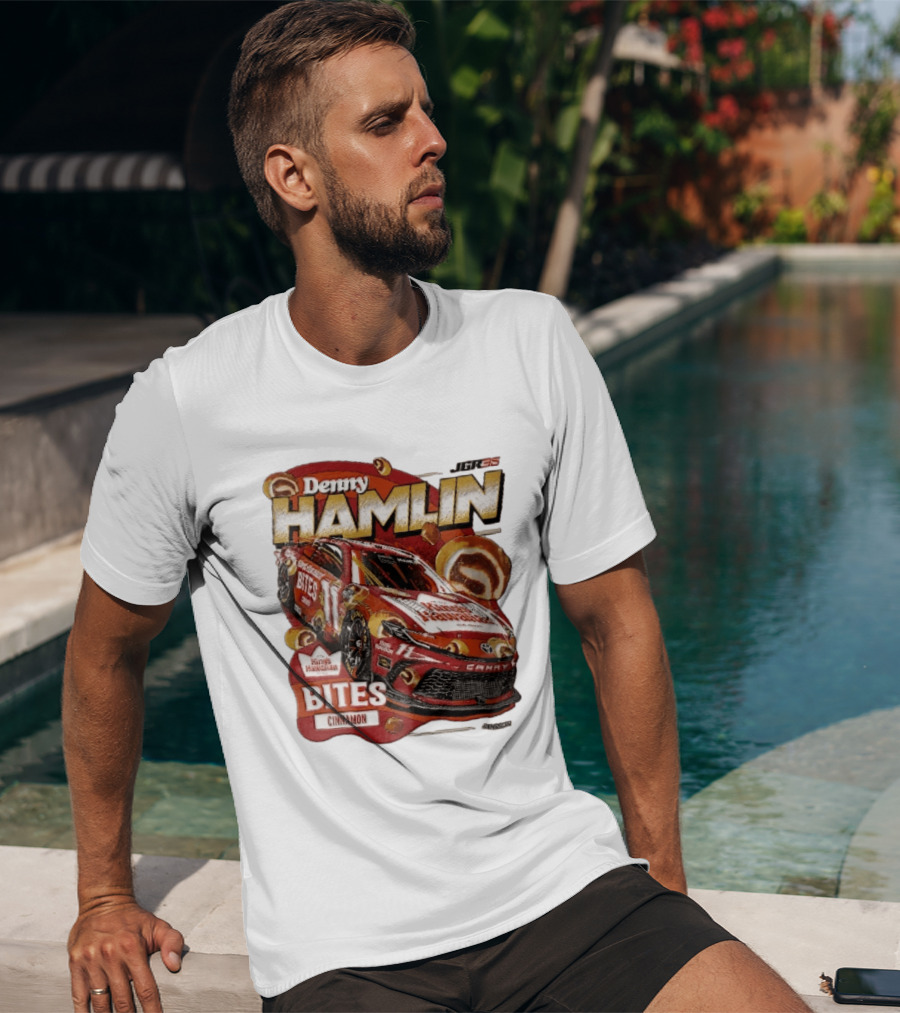 Denny Hamlin JGR 11 NASCAR King's Hawaiian Bites Cinnamon Red Camry Race Car T-Shirt