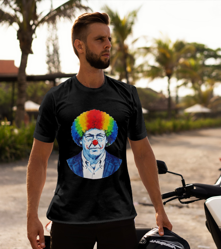 LSU Tigers Football Coach Brian Kelly Clown Red Nose Rainbow Wig T-Shirt