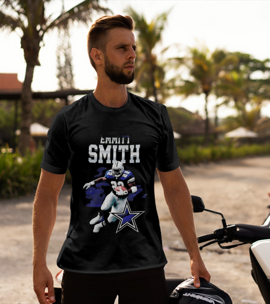 Dallas Cowboys Emmitt Smith 22 Running Player Football Star T-Shirt