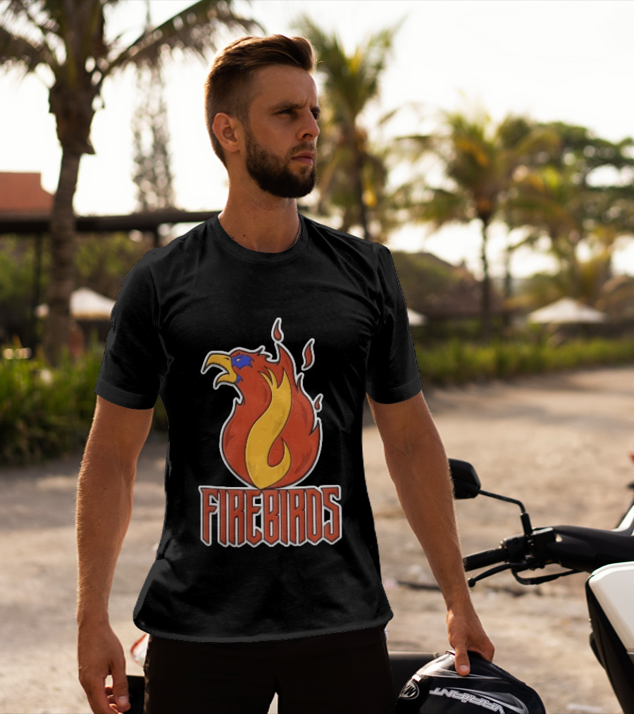 Firebirds Flaming Phoenix Head Flame Cartoon T-Shirt