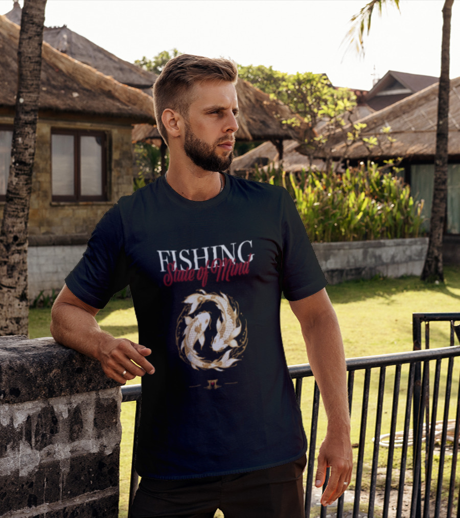 Fishing State Of Mind Koi Fish Yin Yang T-Shirt