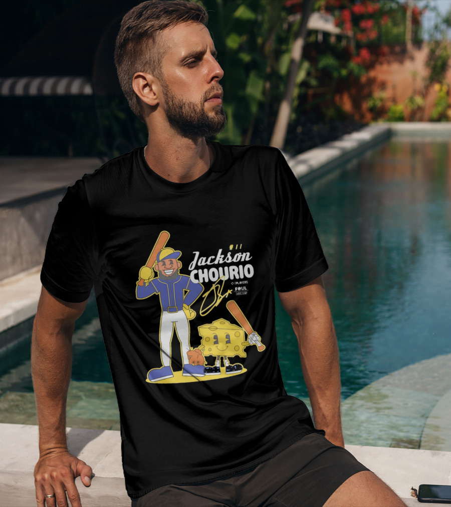 Jackson Chourio Milwaukee Brewers Player Cartoon Cheese T-Shirt