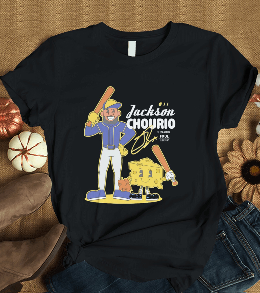 Jackson Chourio Milwaukee Brewers Player Cartoon Cheese T-Shirt